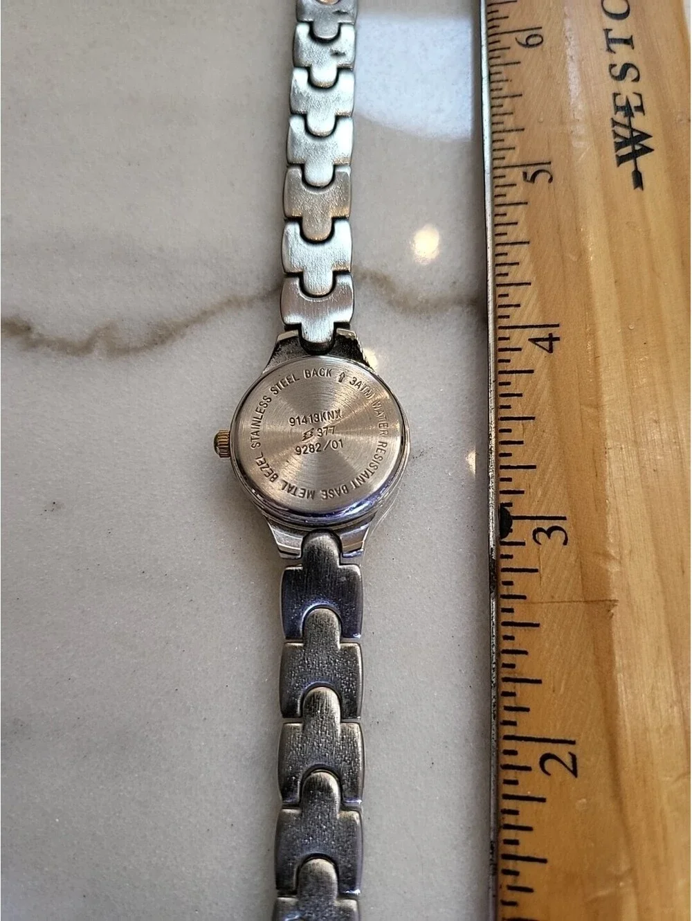 Vtg Womens Watch Wrangler Watch Classic Silver Tone SSteel Blue Dial Working EUC